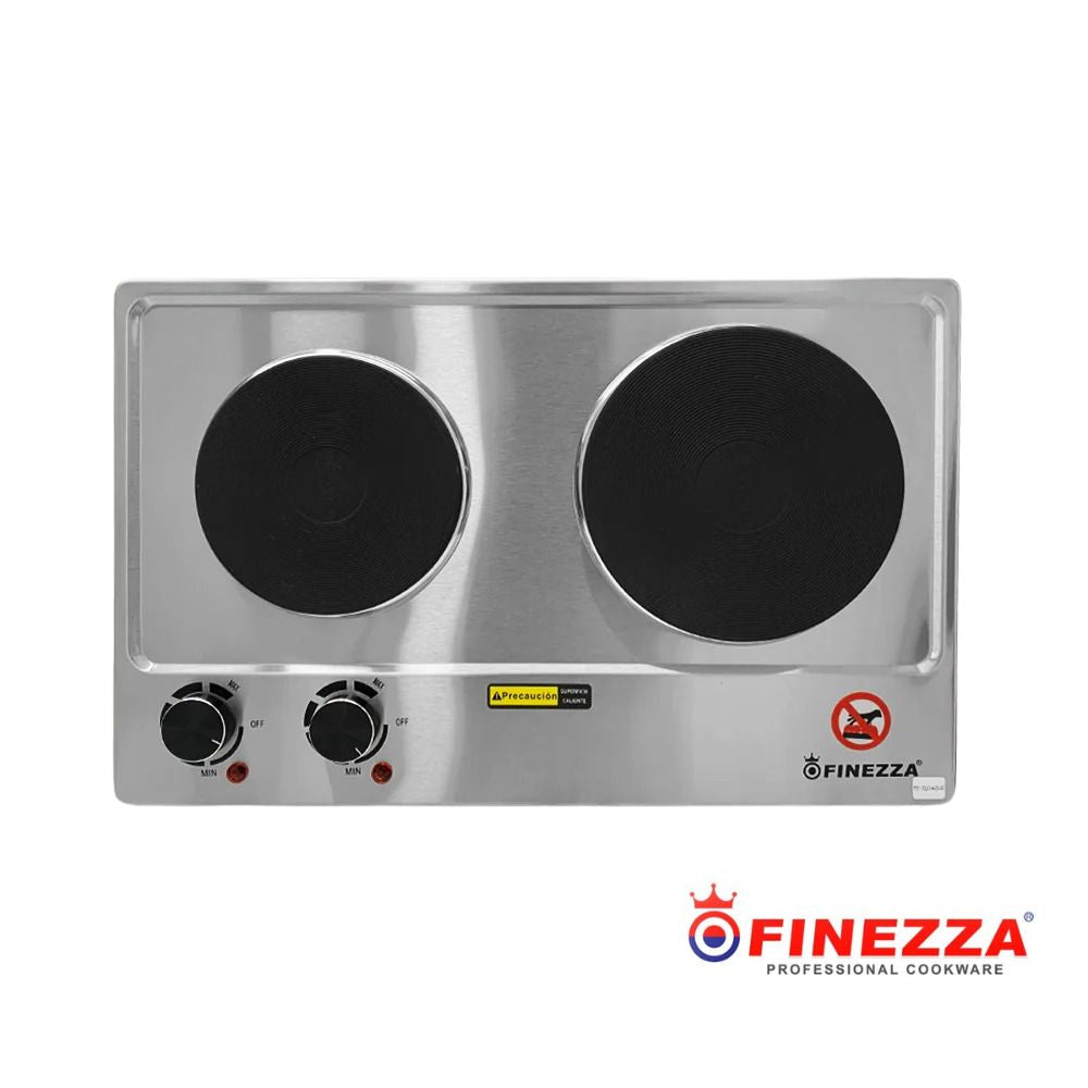 Cocina Eléctrica Finezza 2 Hornillas Portátil 2500W | Modelo FZ-320H2CE con Termostato y Apagado Automático