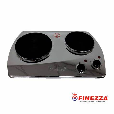 Cocina Eléctrica Finezza 2 Hornillas Portátil 2250W | Modelo FZ-203D3CH con Termostato y Protección Contra Sobrecalentamiento