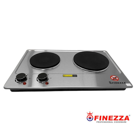 Cocina Eléctrica Finezza 2 Hornillas Portátil 2500W | Modelo FZ-320H2CE con Termostato y Apagado Automático