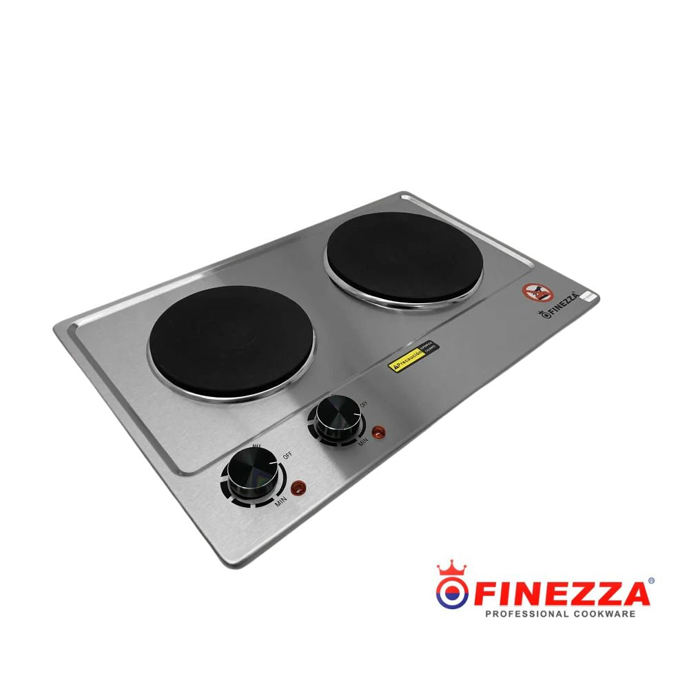 Cocina Eléctrica Finezza 2 Hornillas Portátil 2500W | Modelo FZ-320H2CE con Termostato y Apagado Automático