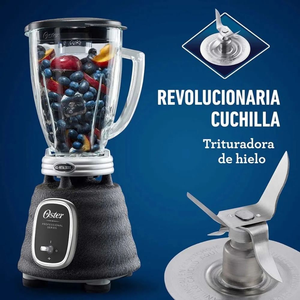 Licuadora Oster Clásica Profesional 1000W | Vaso de Vidrio Boroclass®, Trituradora de Hielo, Acople Metálico - Market LaoHu