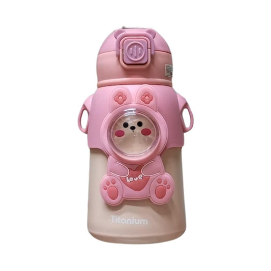 Termo para Niños Termo Titanium H - 230 | 500ml, Acero Inoxidable 316, Doble Aislamiento, Conserva Calor y Frío, con Cañita y Correa - Market LaoHu